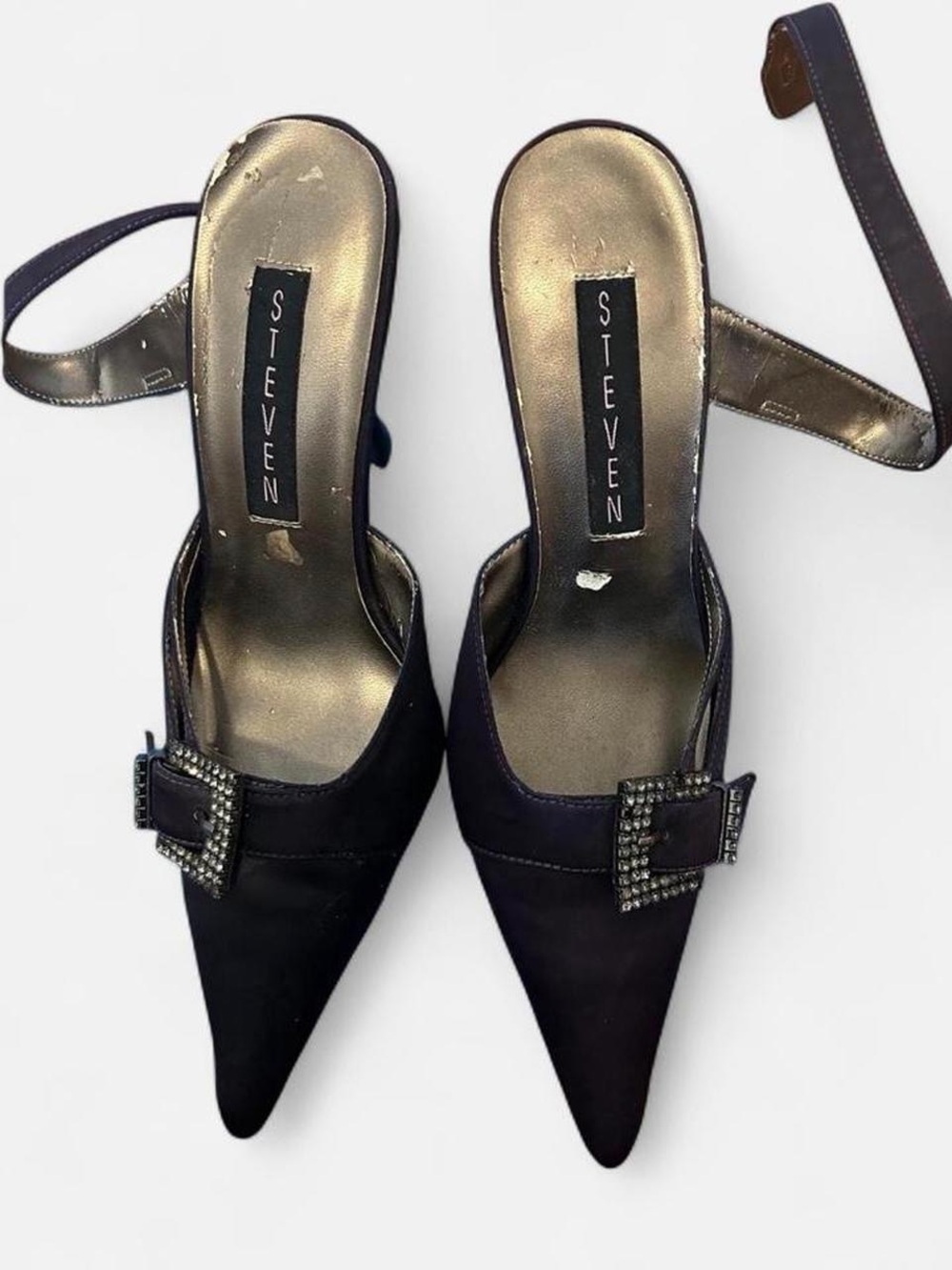 Steve Madden Vintage Purple Satin Pointed-Toe Slingback Heels (Size 6)